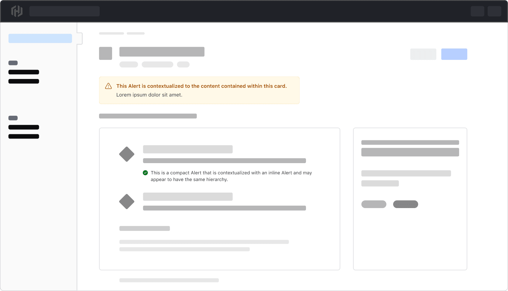 Example of different Alert type placements